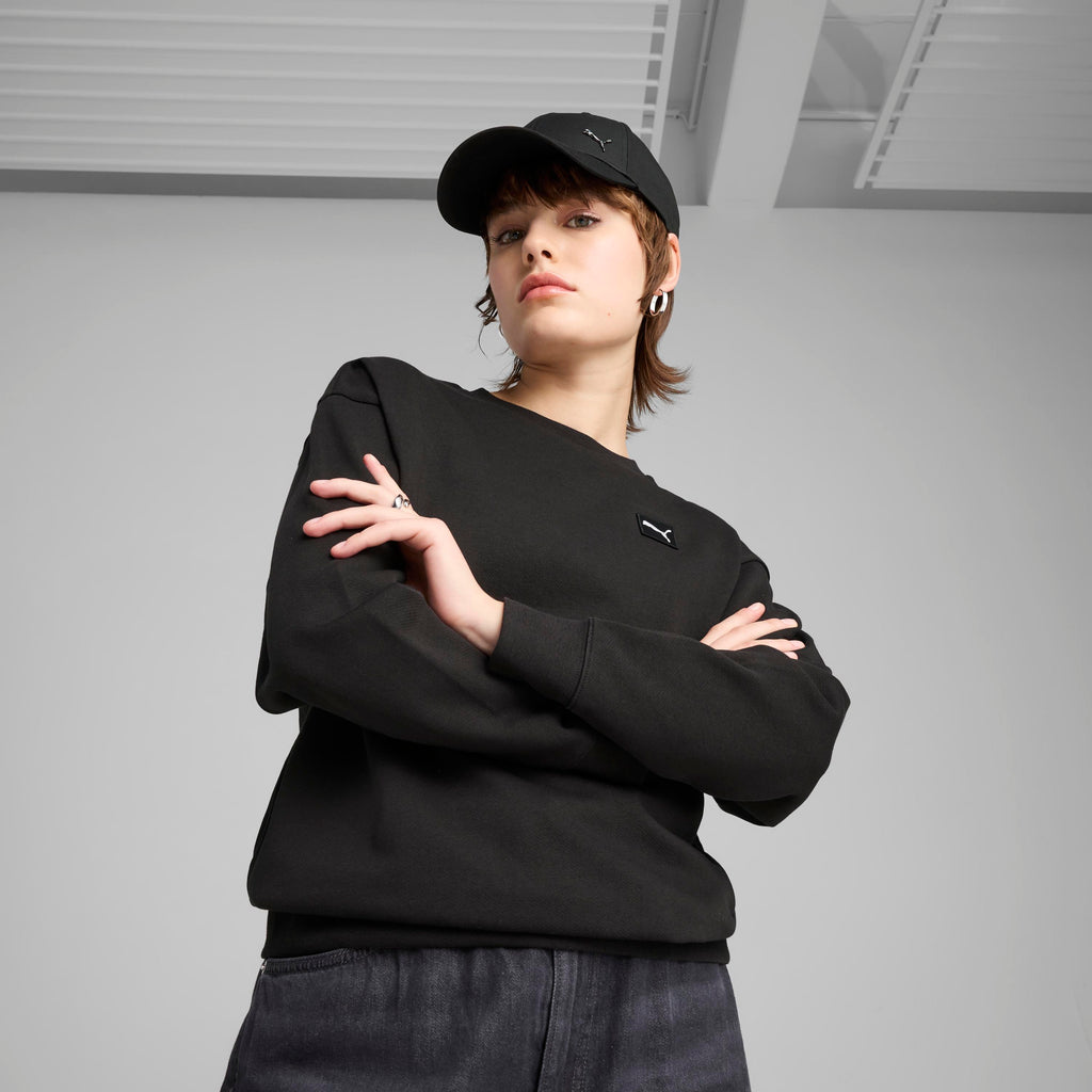 Cappellino nero con logo e chiusura con strappo Puma Ess Metal