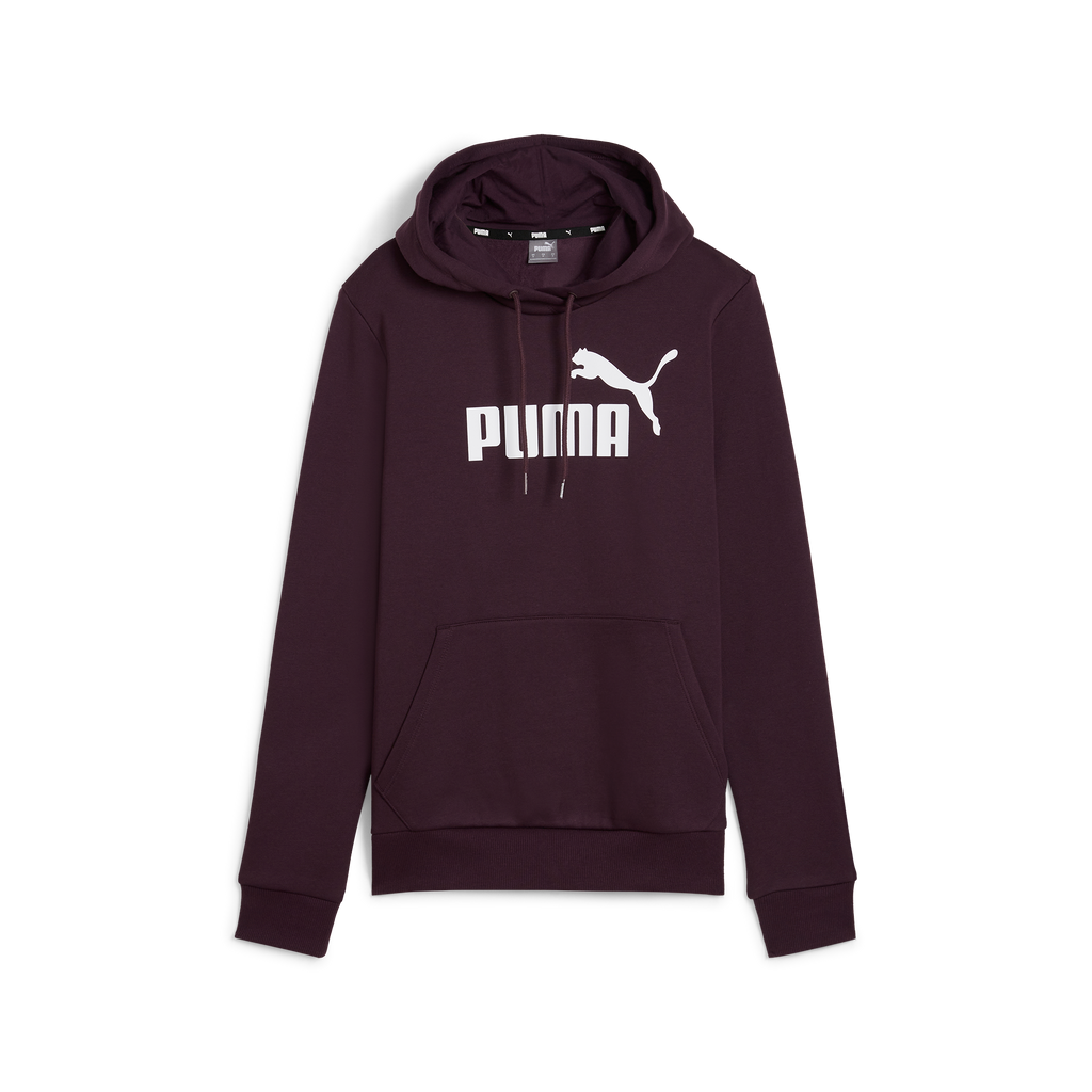 Felpa bordeaux da donna con cappuccio e logo Puma