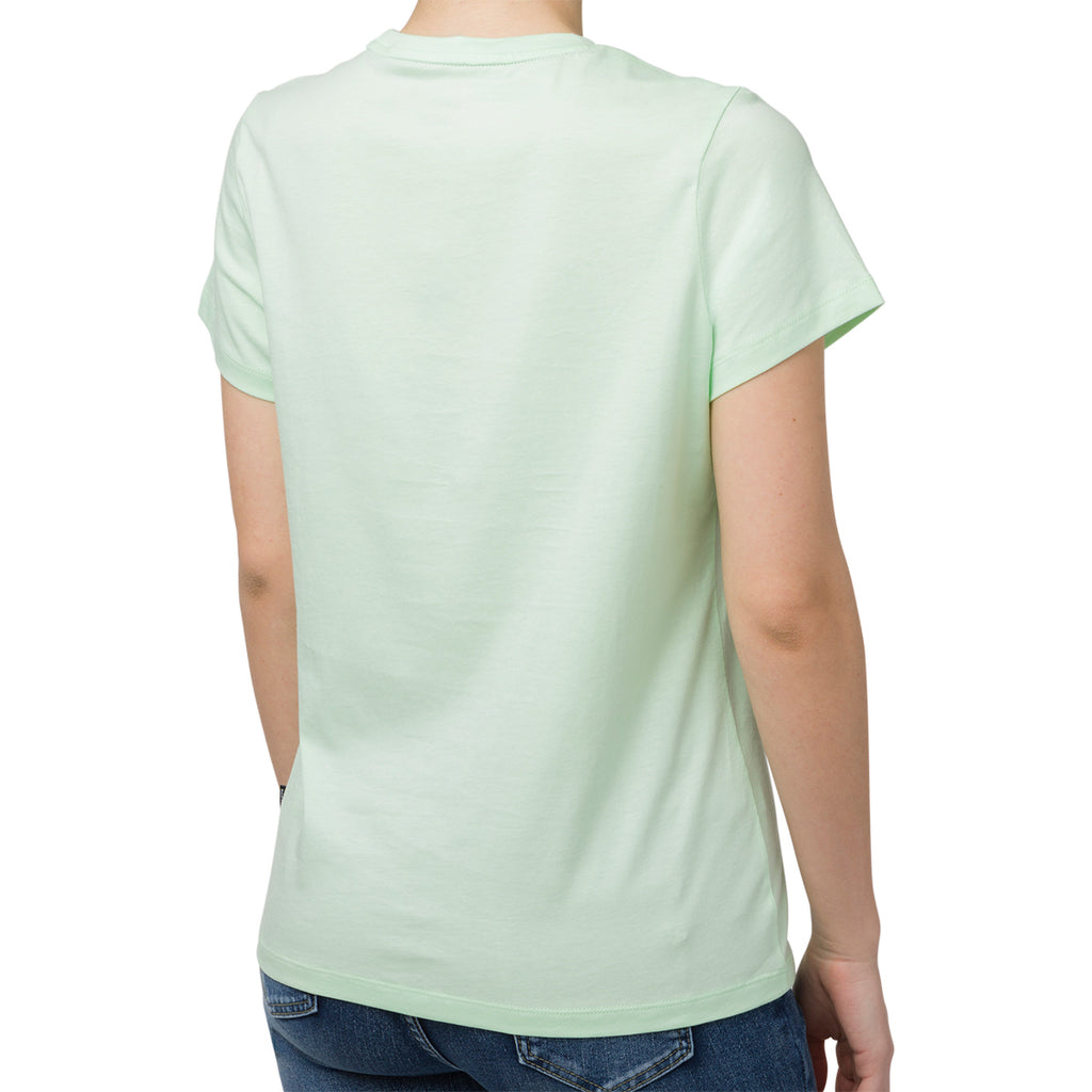T-shirt verde da donna con logo bianco Puma Essentials