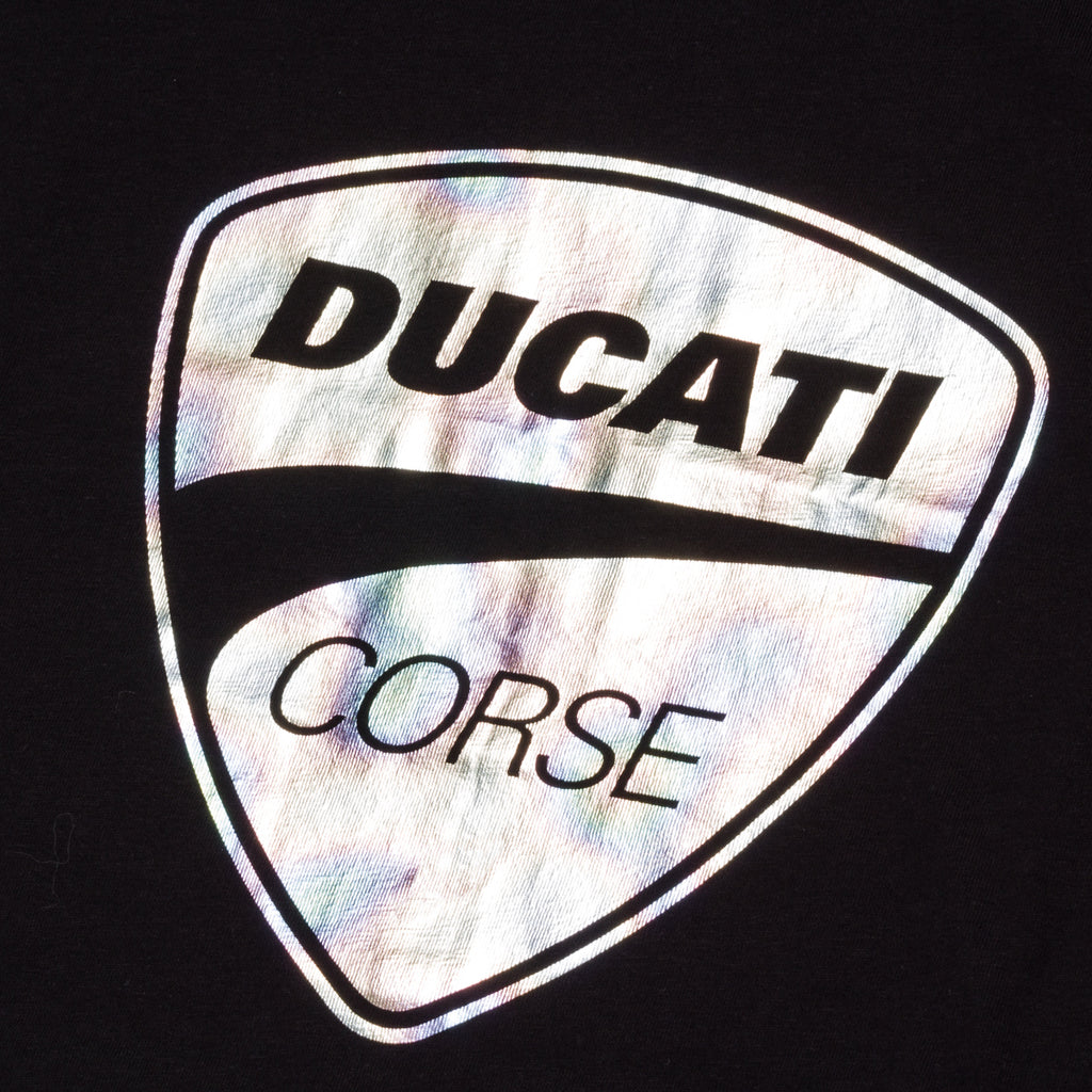 T-shirt da donna nera con logo Ducati Corse