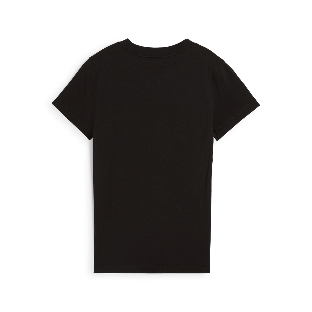 T-shirt da donna nera con logo a contrasto Puma