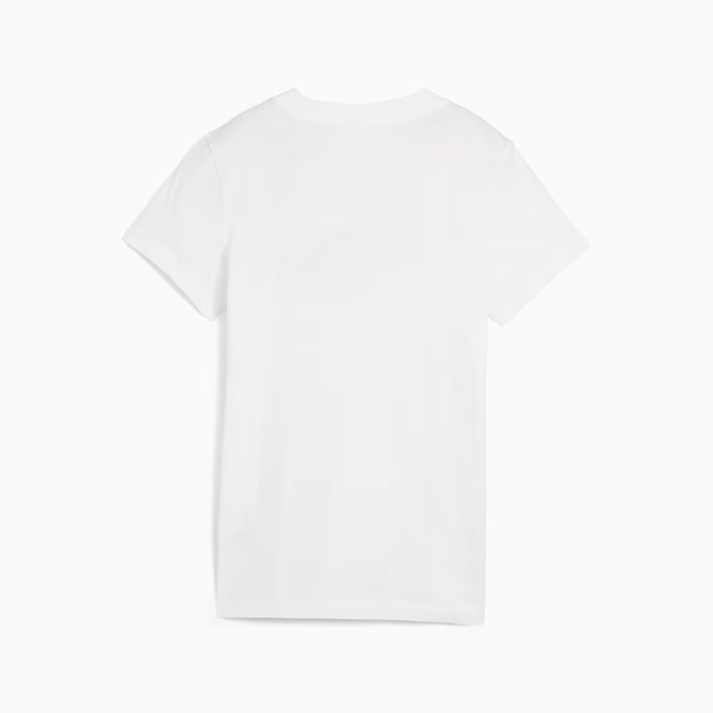 T-shirt da donna bianca con logo a contrasto Puma