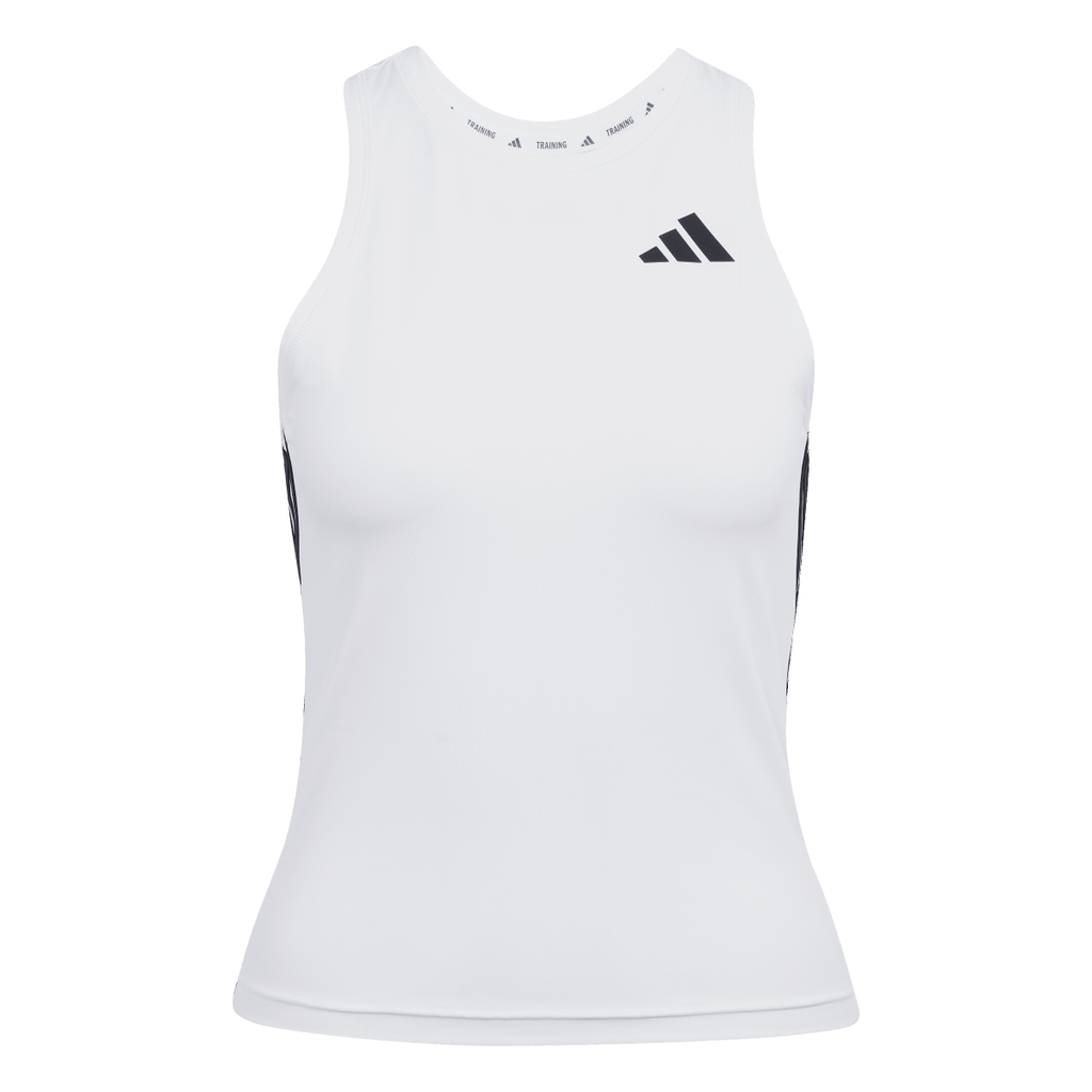 Canotta da allenamento donna bianca adidas Train Essentials 3-Stripes