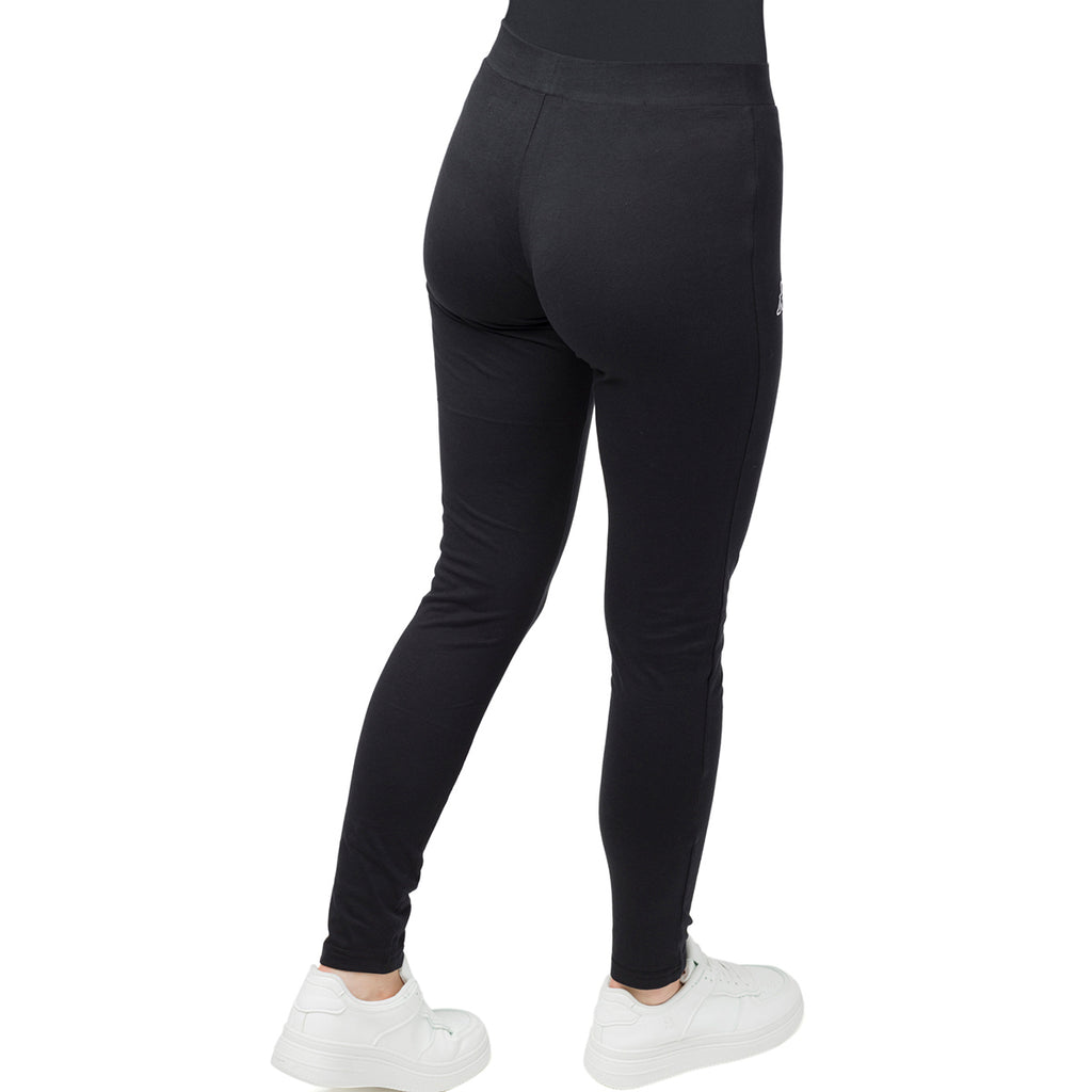 Pantaloni leggins da donna neri con logo ricamato Omini Kappa