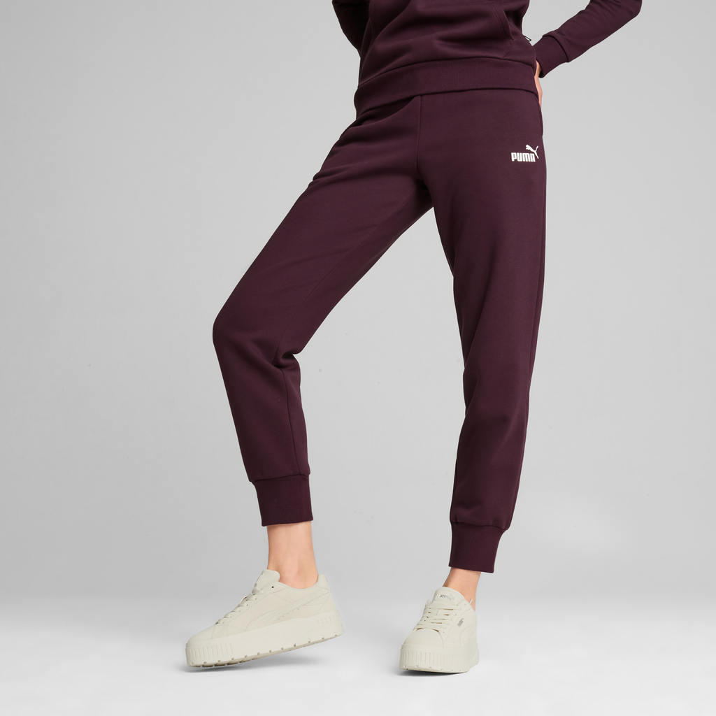 Pantaloni jogging bordeaux da donna con logo Puma