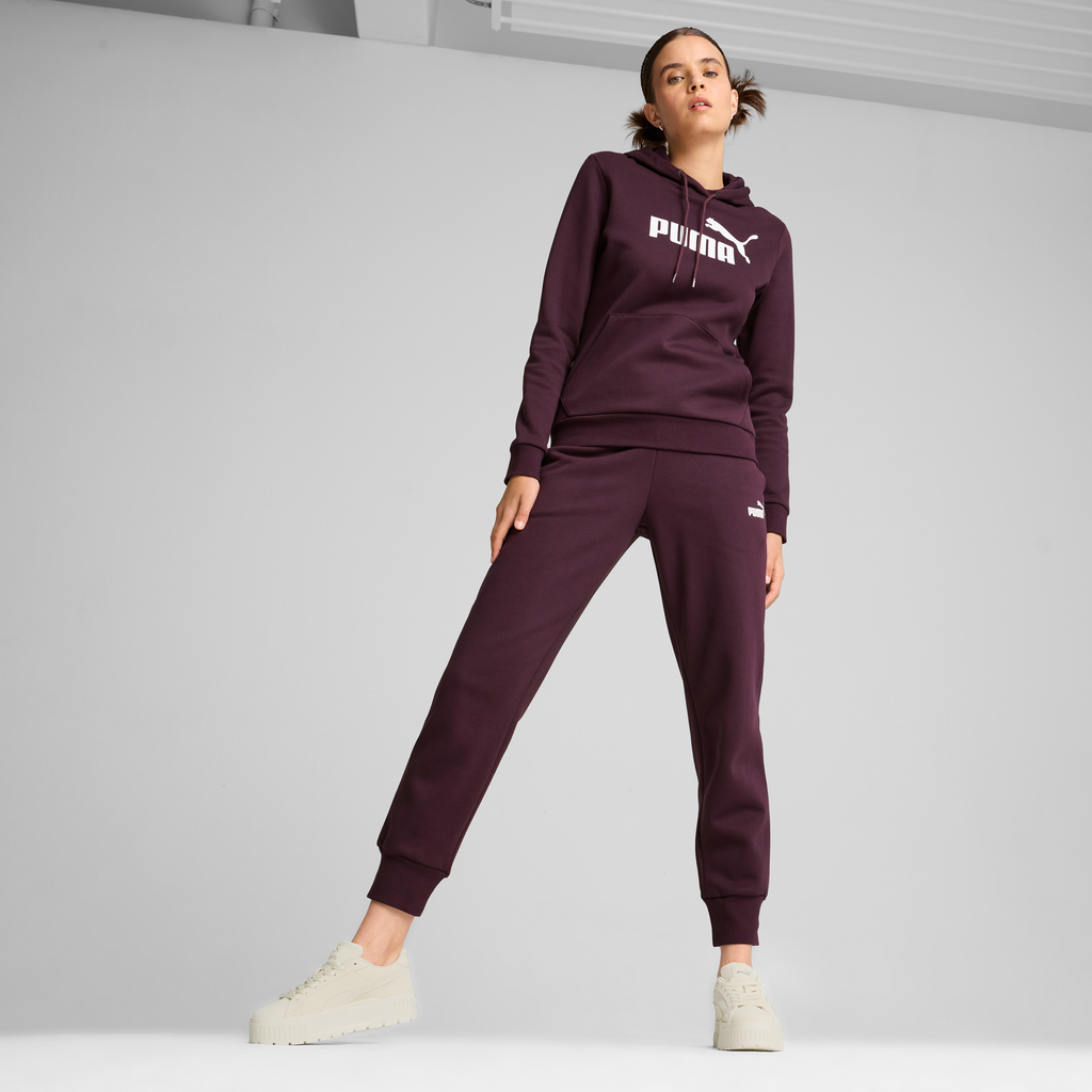 Pantaloni jogging bordeaux da donna con logo Puma