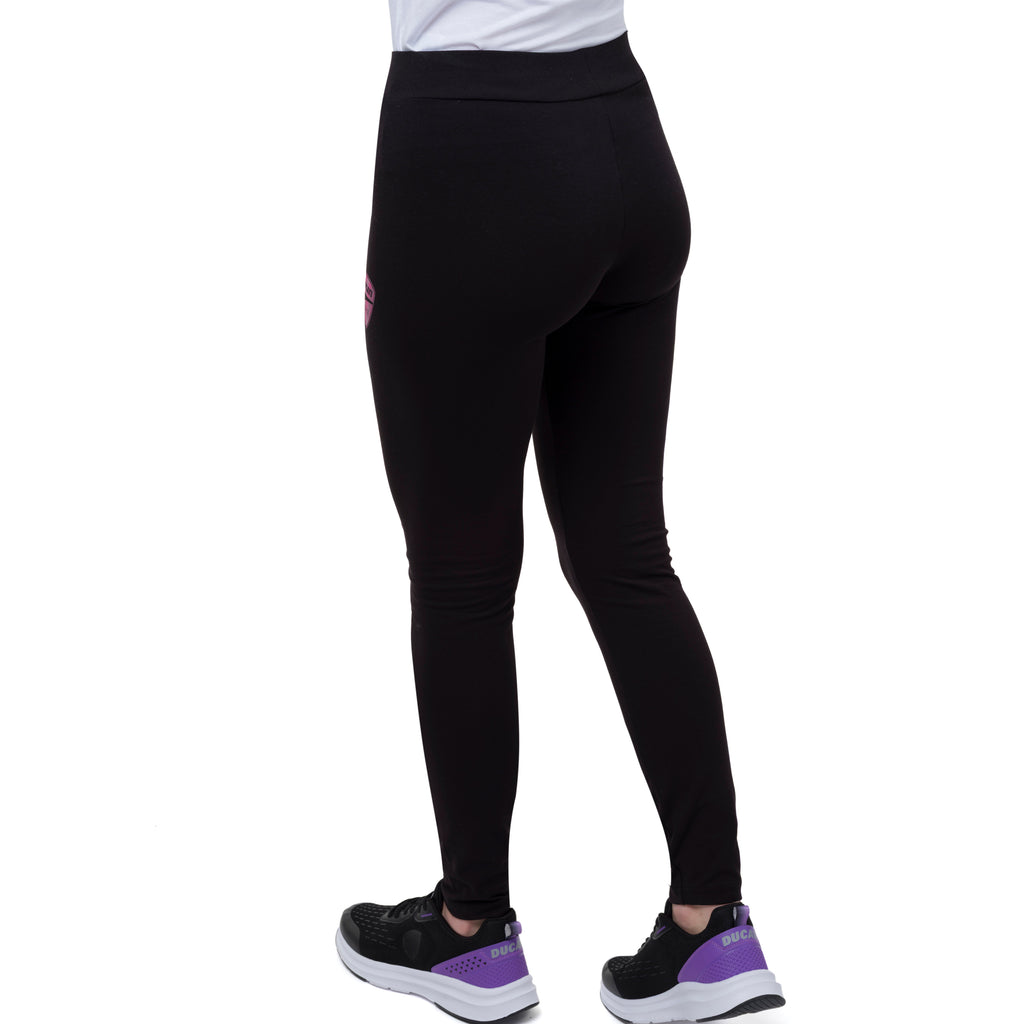 Leggins sportivi neri da Donna in cotone con logo Ducati Corse