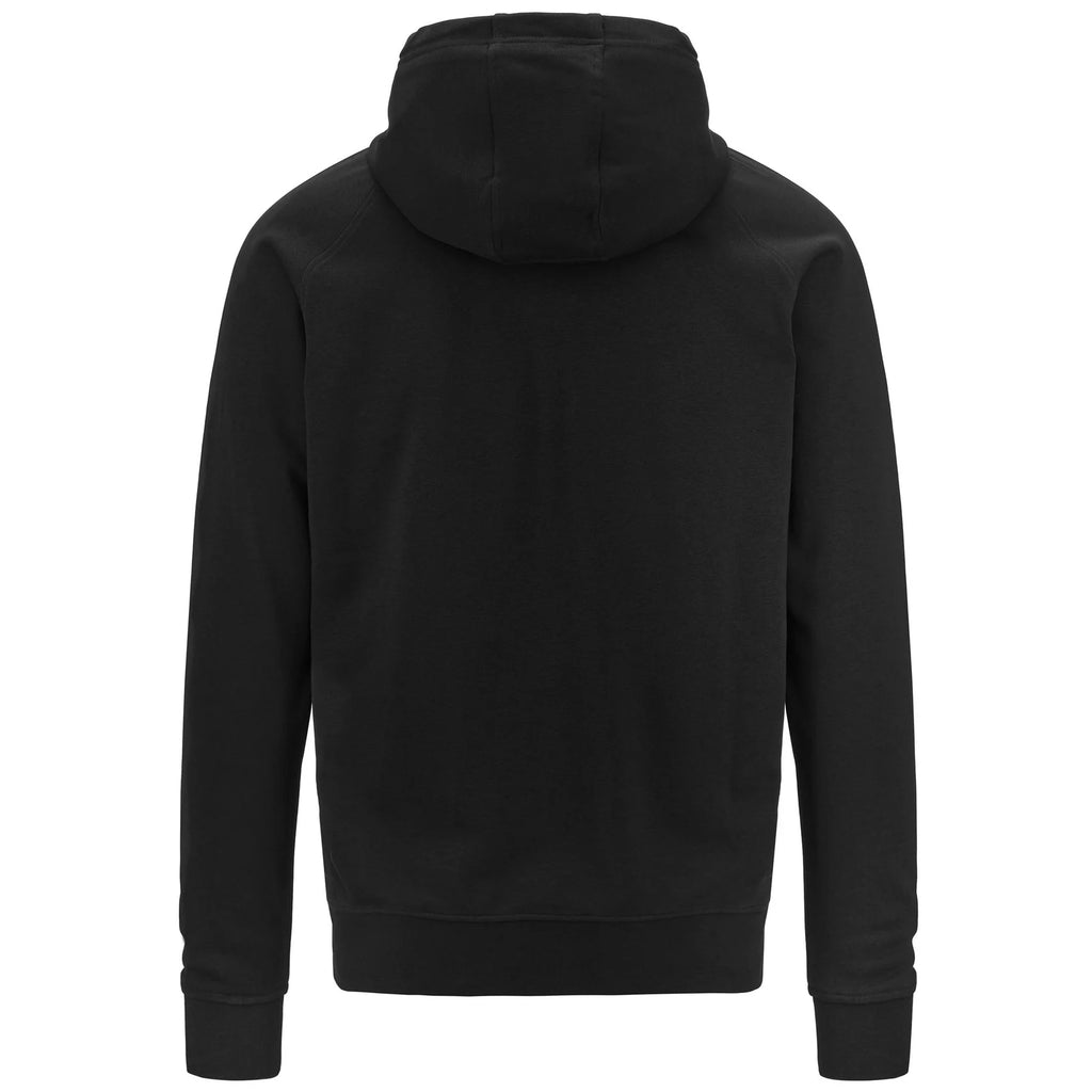 Felpa nera full-zip con cappuccio da uomo Kappa Logo Jackus Slim