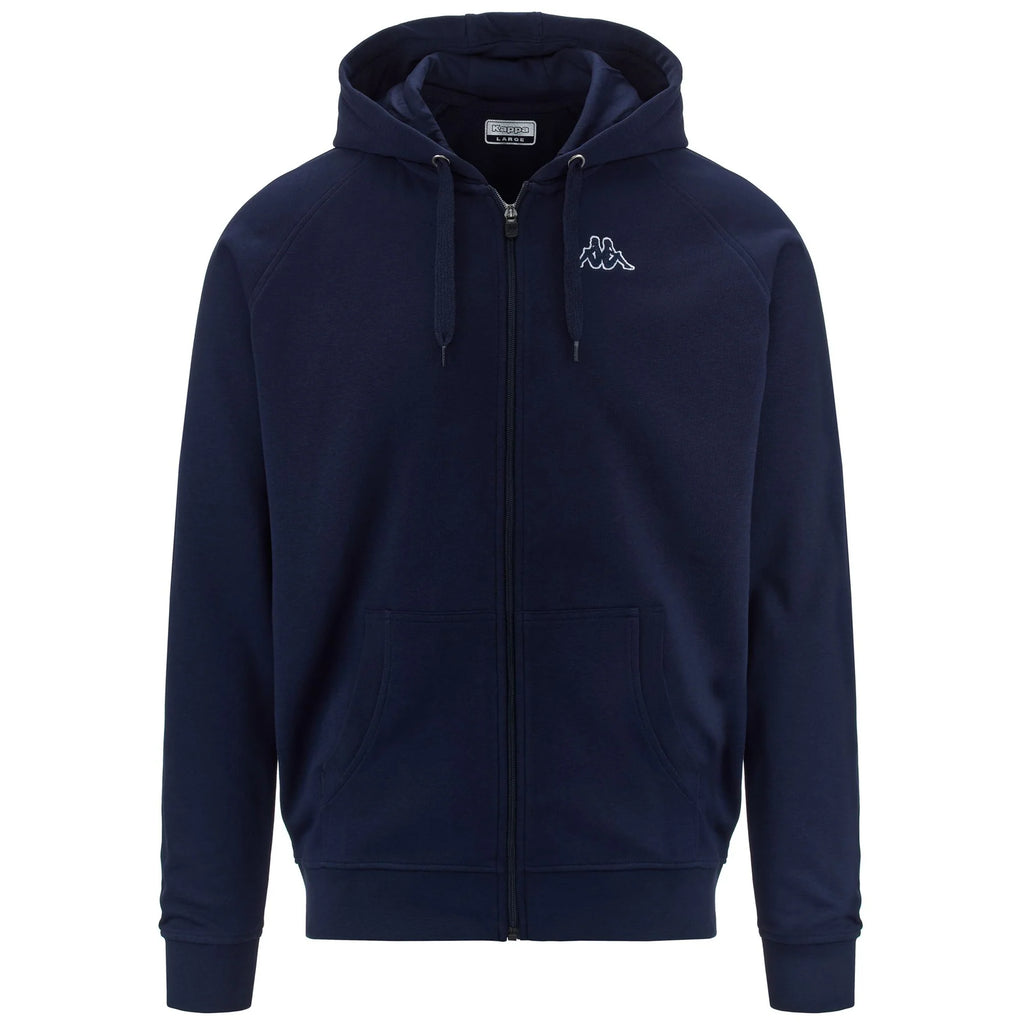 Felpa blu full-zip con cappuccio da uomo Kappa Logo Jackus Slim