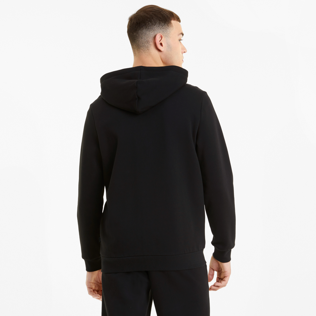 Felpa nera da uomo con zip e logo Puma