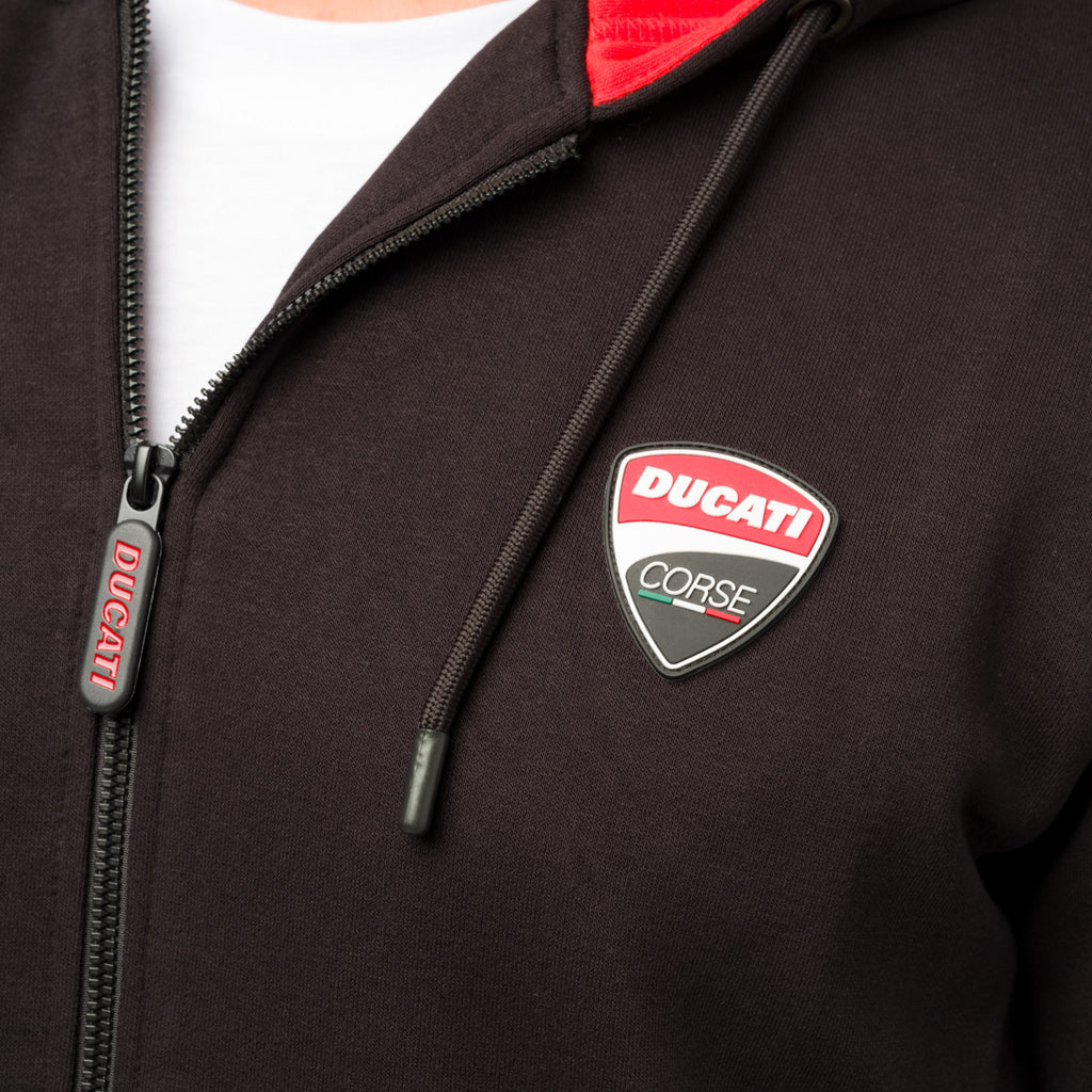 Felpa da uomo con zip nera Ducati Corse