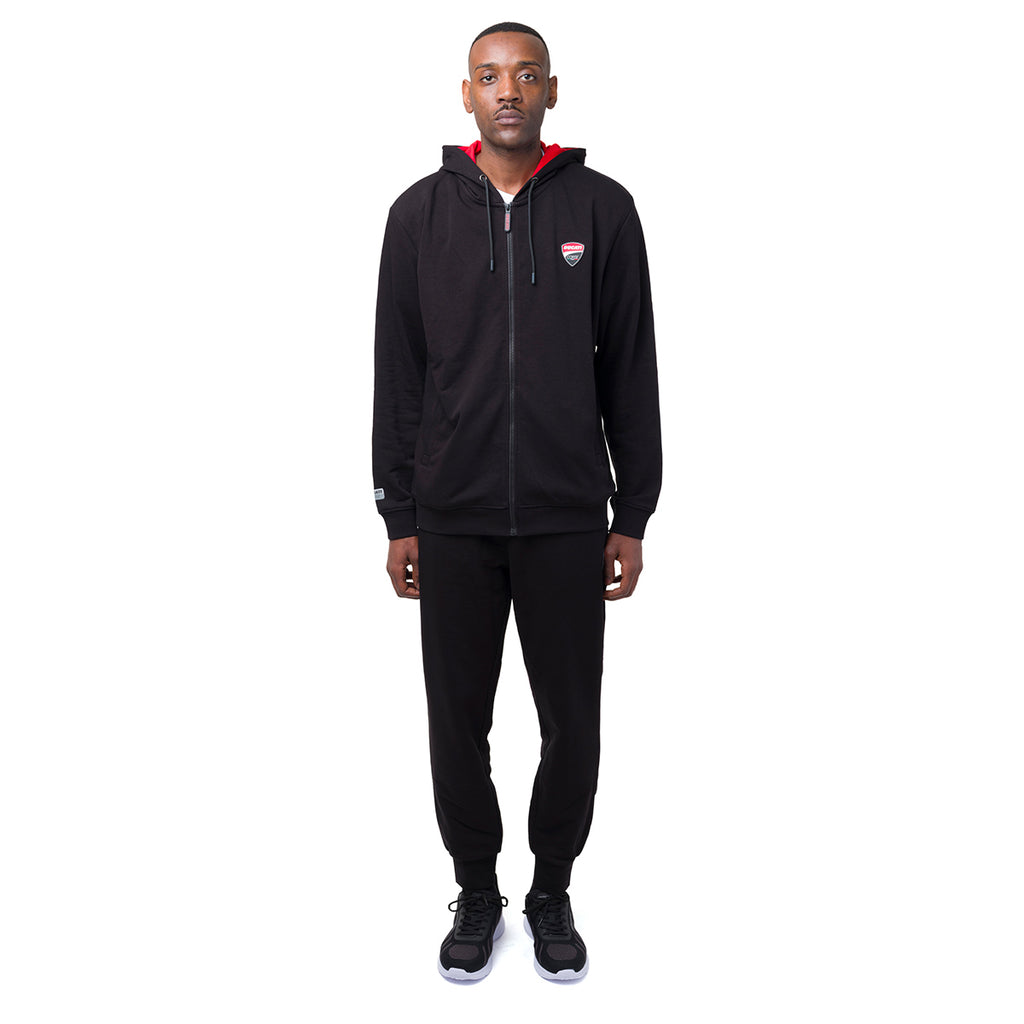 Felpa con cappuccio da Uomo nera con zip Ducati Corse