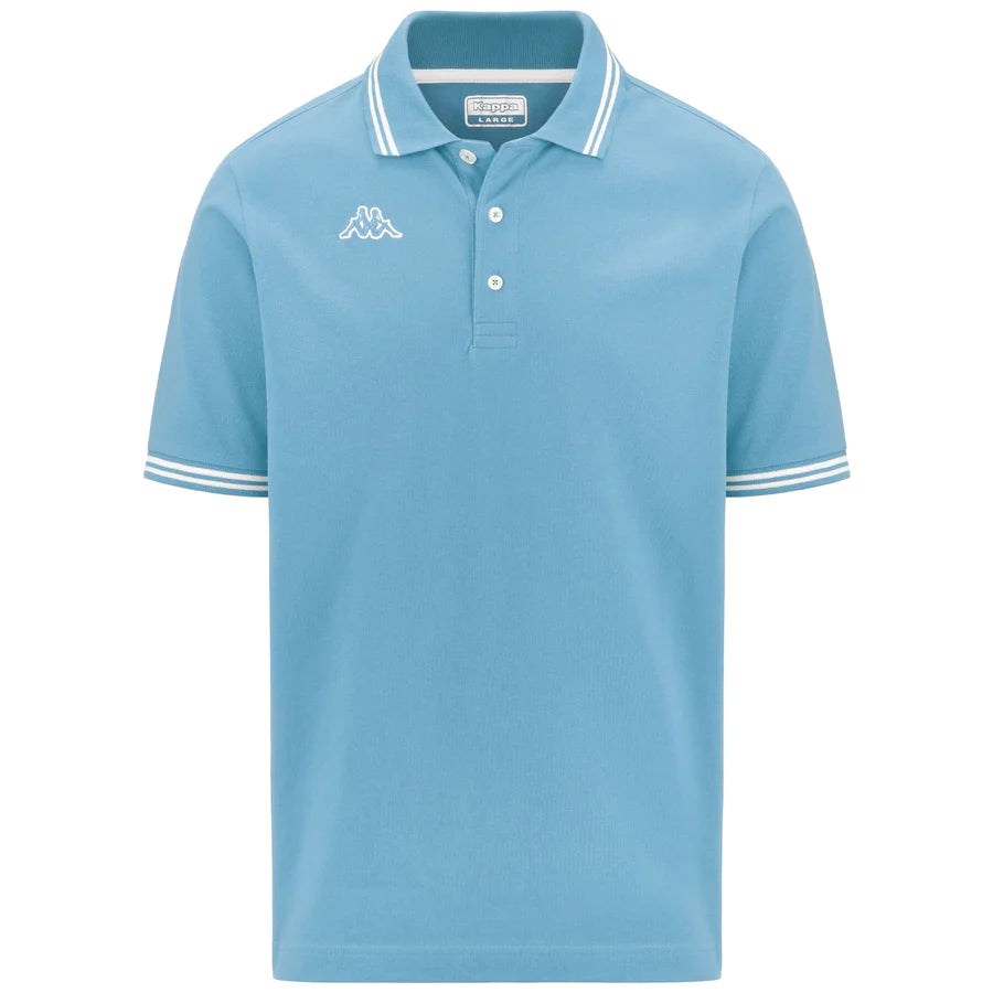 Polo azzurra da uomo con logo ricamato Kappa Maltax 5 MSS