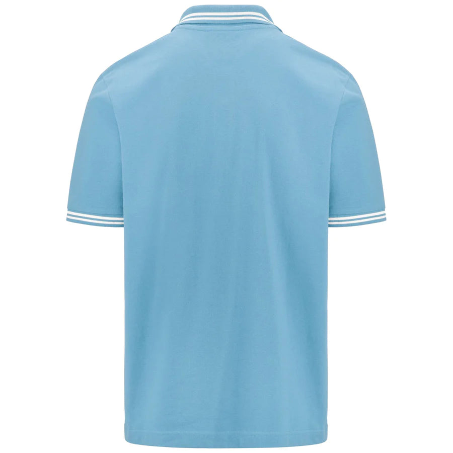 Polo azzurra da uomo con logo ricamato Kappa Maltax 5 MSS