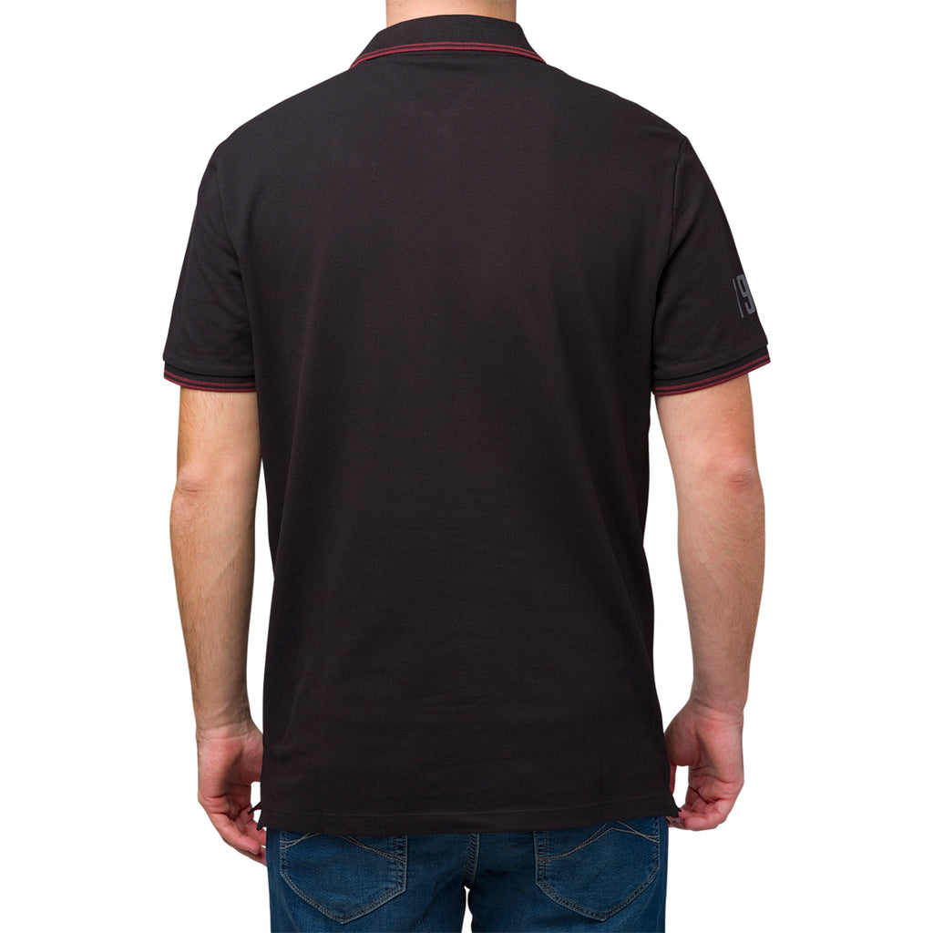 Polo nera da uomo Tonino Lamborghini con logo