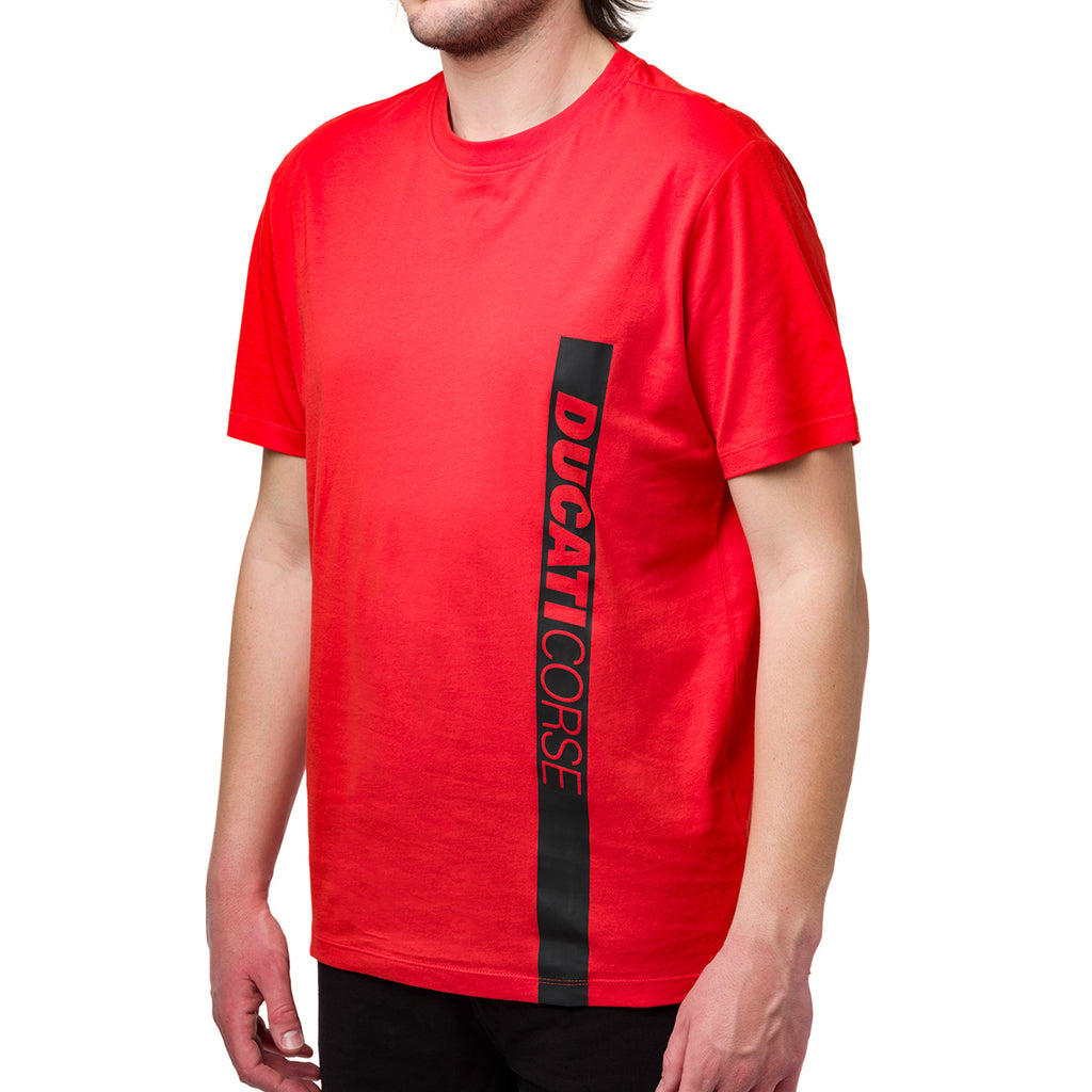T-shirt da uomo rossa con logo Ducati Corse