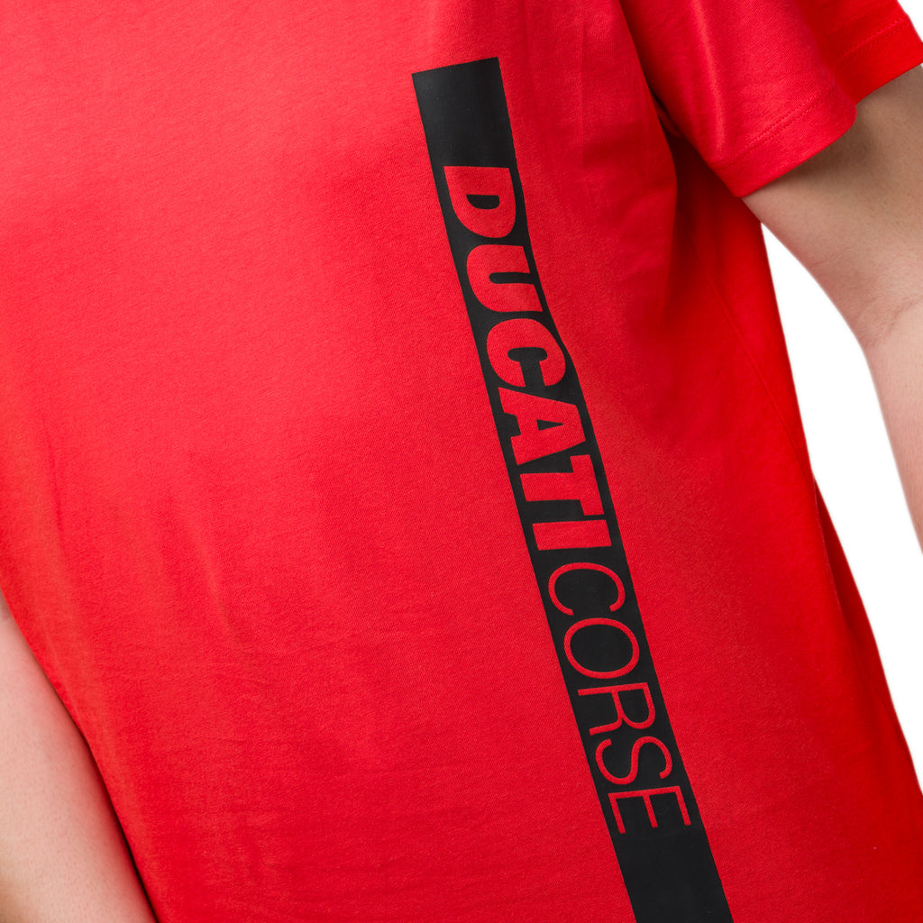 T-shirt da uomo rossa con logo Ducati Corse