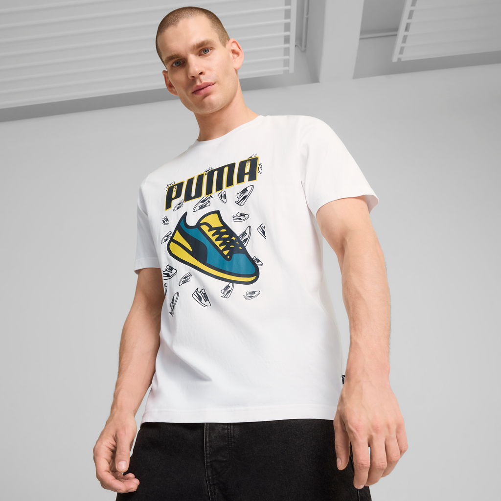 T-shirt bianca da uomo con stampa Puma