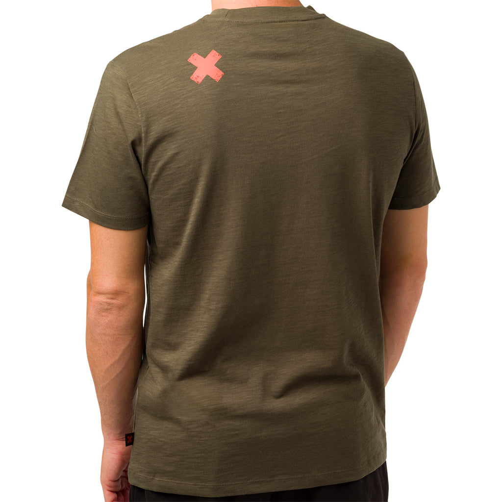 T-shirt verde militare con logo da uomo Ducati Scrambler