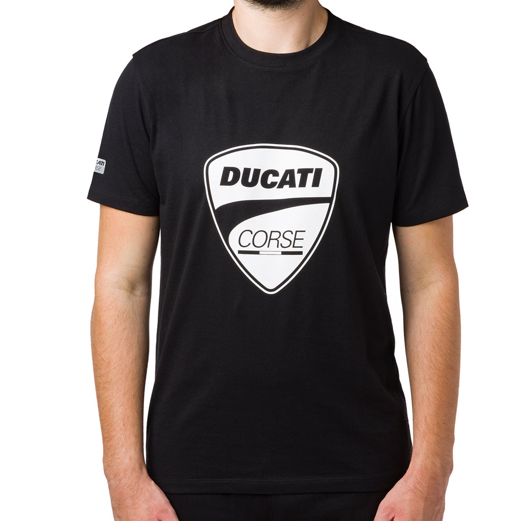 T-shirt uomo nera con logo Ducati Corse