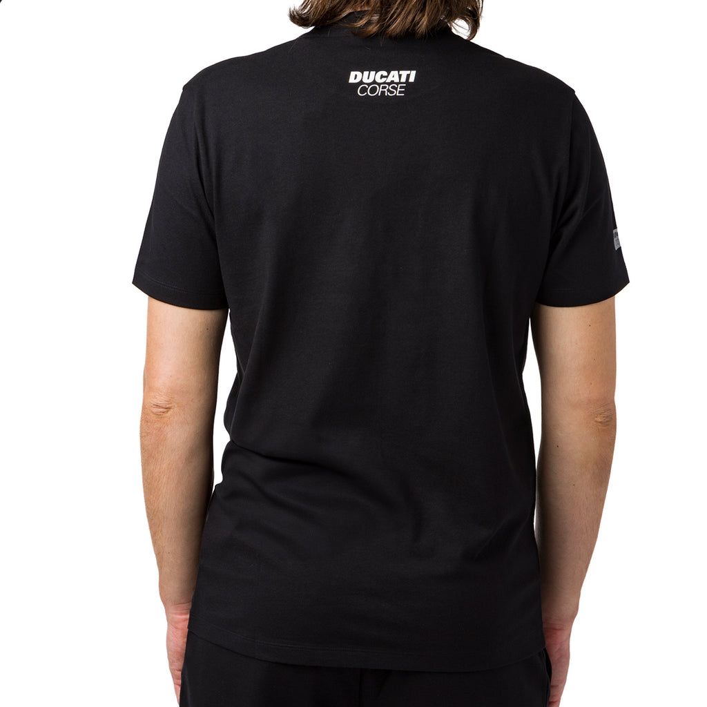 T-shirt uomo nera con logo Ducati Corse