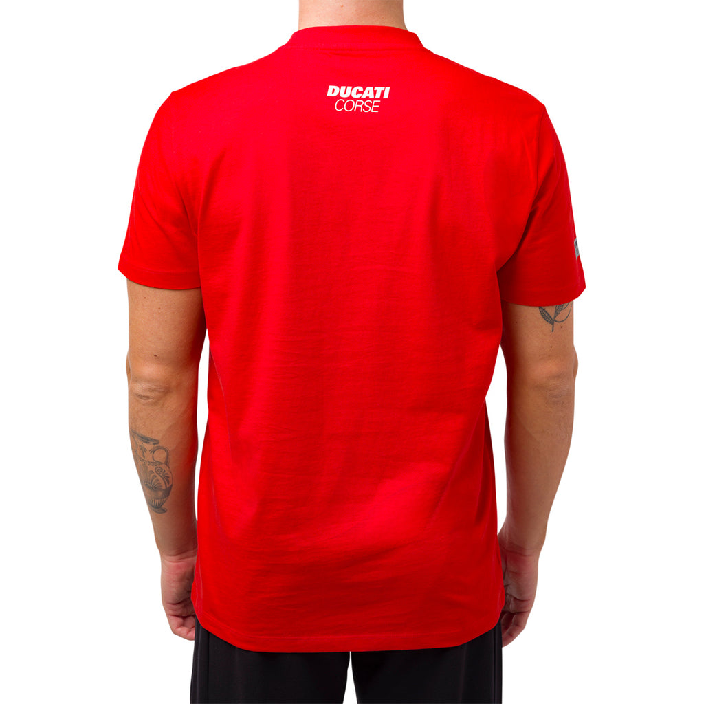 T-shirt uomo rossa Ducati Corse con stampa