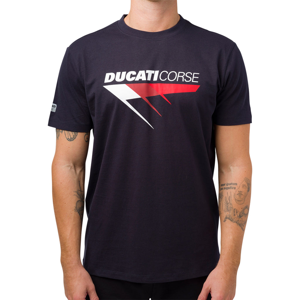 T-shirt uomo blu navy Ducati Corse con stampa