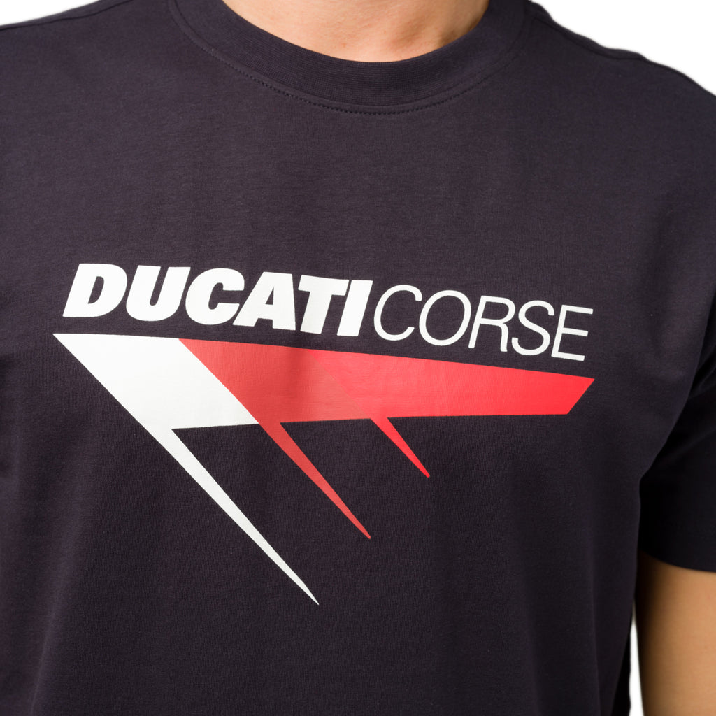 T-shirt uomo blu navy Ducati Corse con stampa