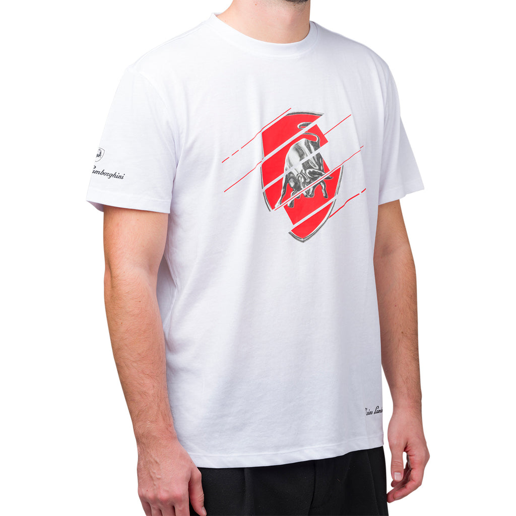 T-shirt bianca da uomo con logo Tonino Lamborghini