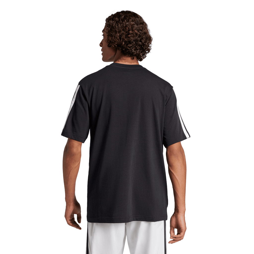 T-shirt nera da Uomo in cotone con logo adidas