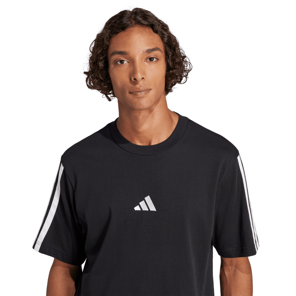 T-shirt nera da Uomo in cotone con logo adidas