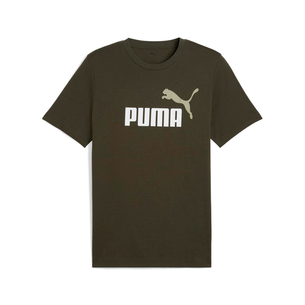 T-shirt verde militare da Uomo con logo PUMA
