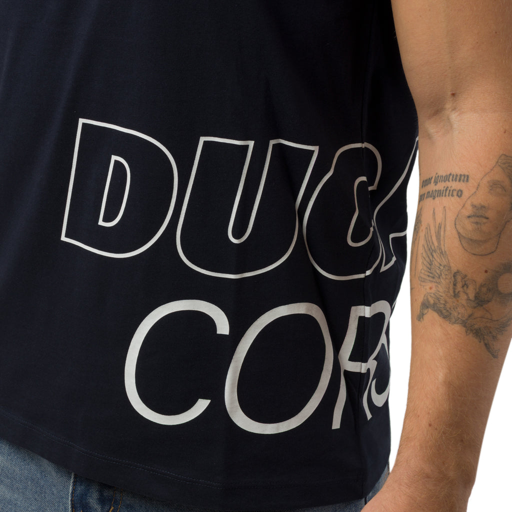 T-shirt blu da Uomo con mega stampa Ducati Corse