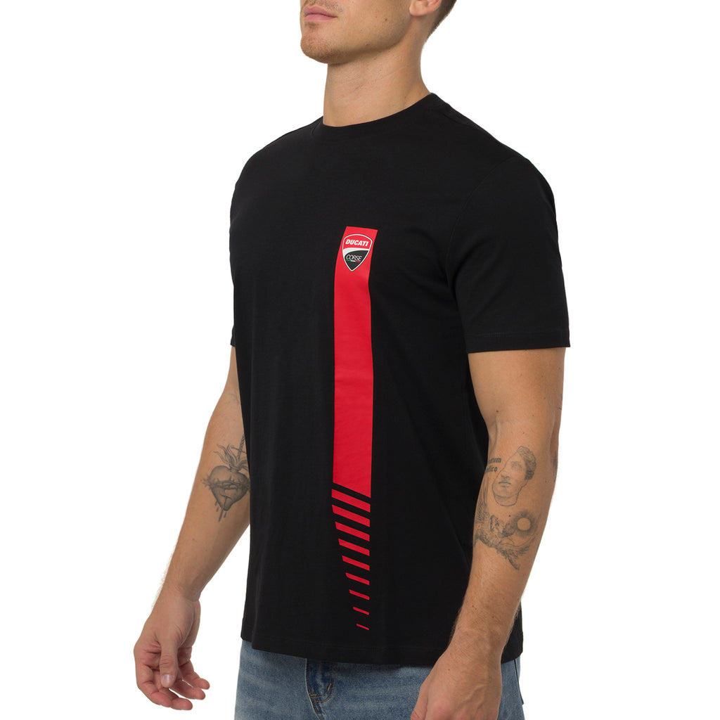T-shirt nera in cotone da Uomo con stampa Ducati Corse