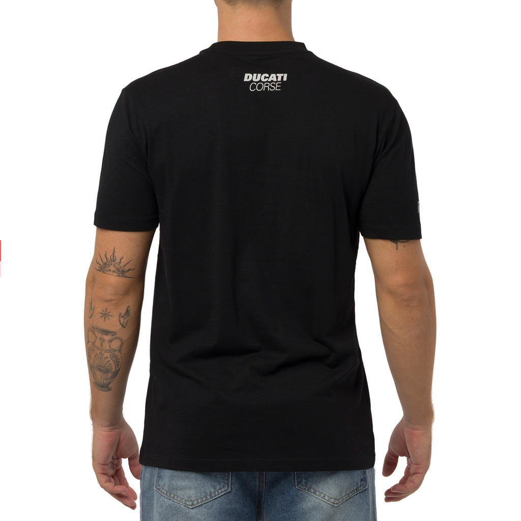 T-shirt nera in cotone da Uomo con stampa Ducati Corse