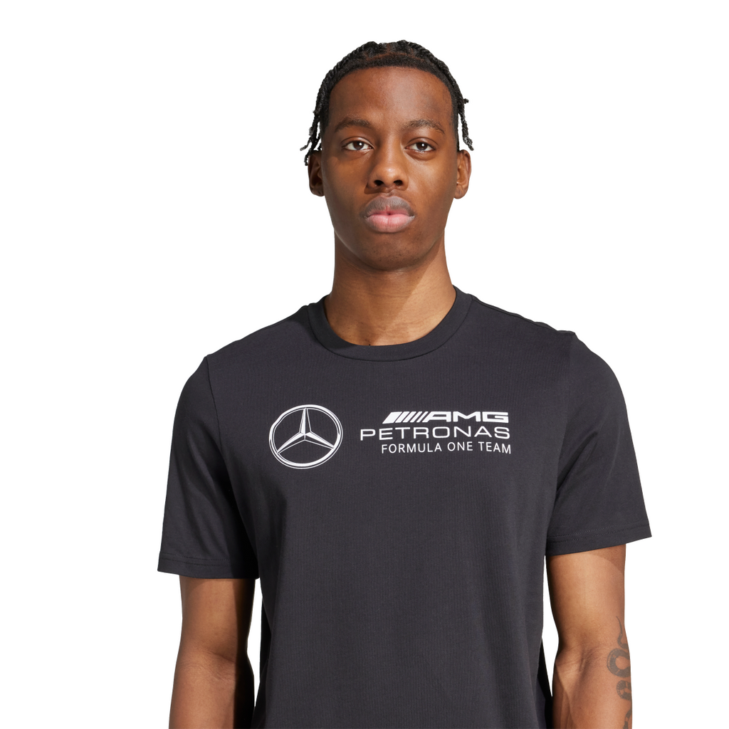T-shirt da Uomo nera con logo adidas x Mercedes-AMG Petronas F1 Team