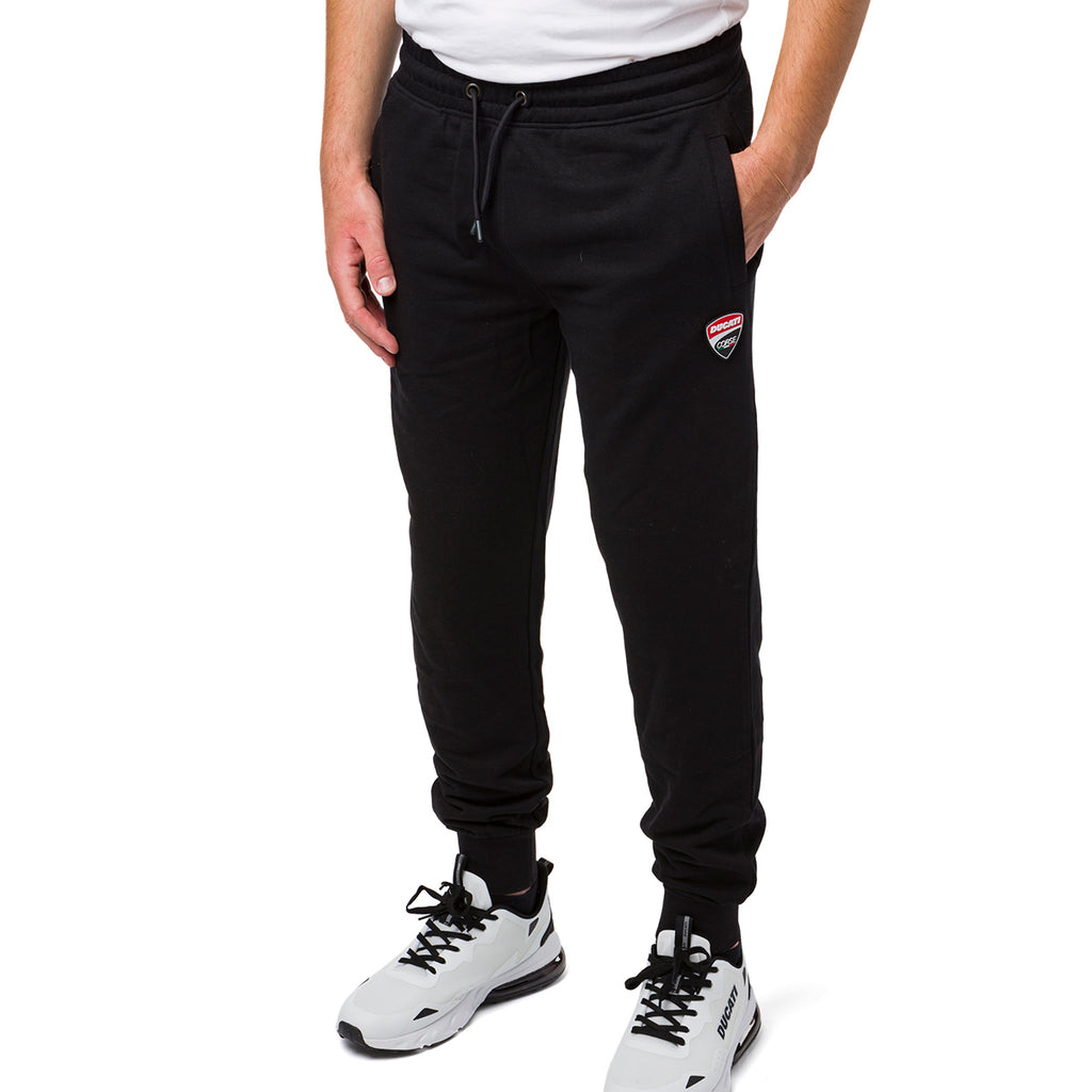 Pantaloni sportivi da uomo neri con logo Ducati