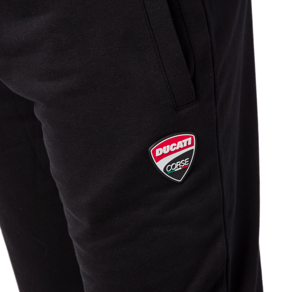 Pantaloni sportivi da uomo neri con logo Ducati