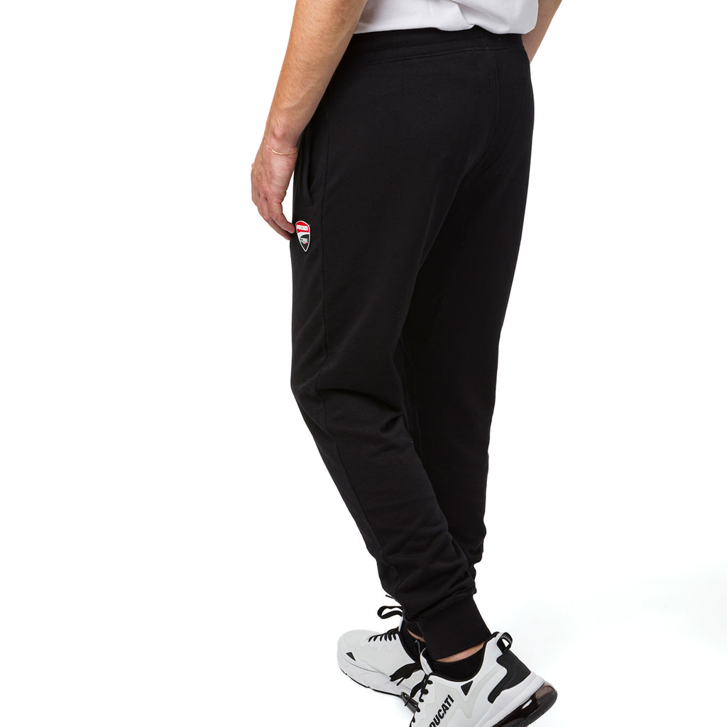 Pantaloni sportivi da uomo neri con logo Ducati
