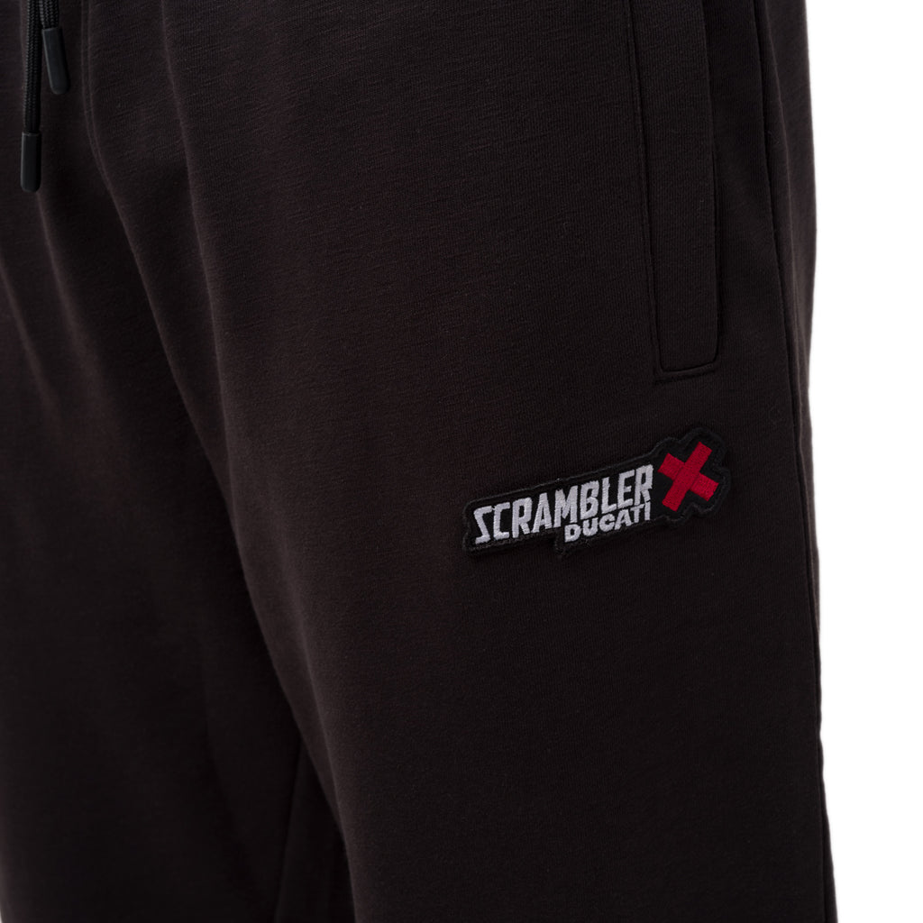Pantaloni neri sportivi da uomo con logo Ducati Scrambler