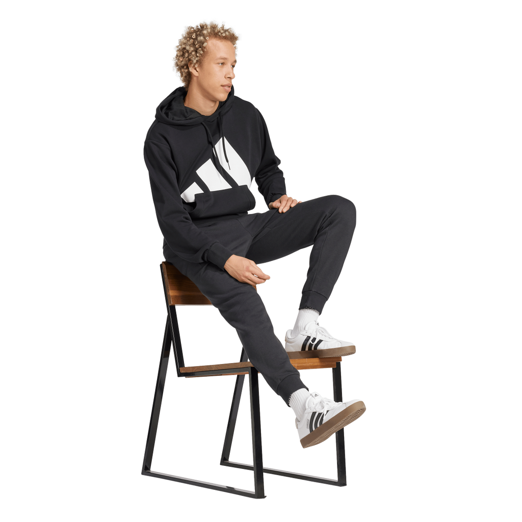 Pantaloni in Jersey neri da Uomo con vita elasticizzata e logo adidas