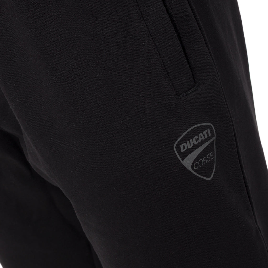Pantaloni sportivi in felpa da Uomo neri con tasche e logo Ducati Corse
