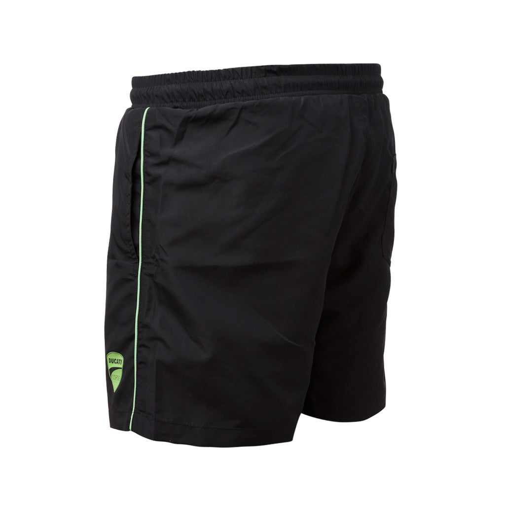 Costume da bagno Nero da Uomo con dettagli verde acqua e logo Ducati