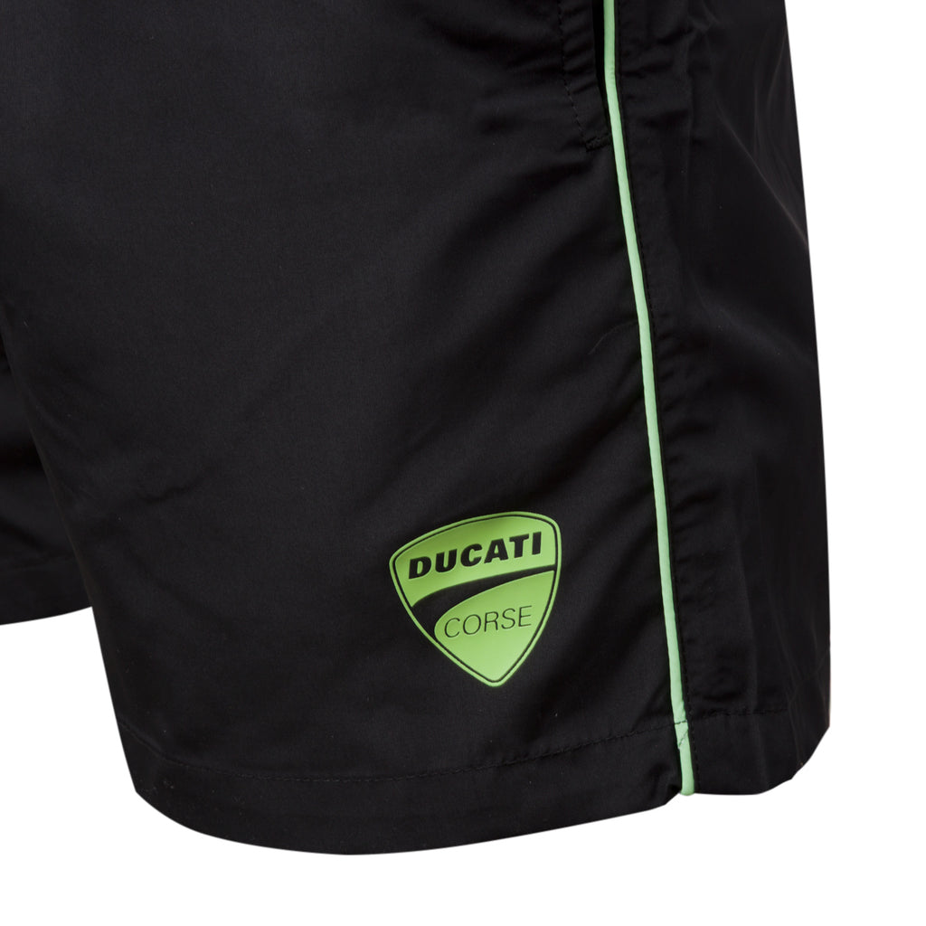 Costume da bagno Nero da Uomo con dettagli verde acqua e logo Ducati