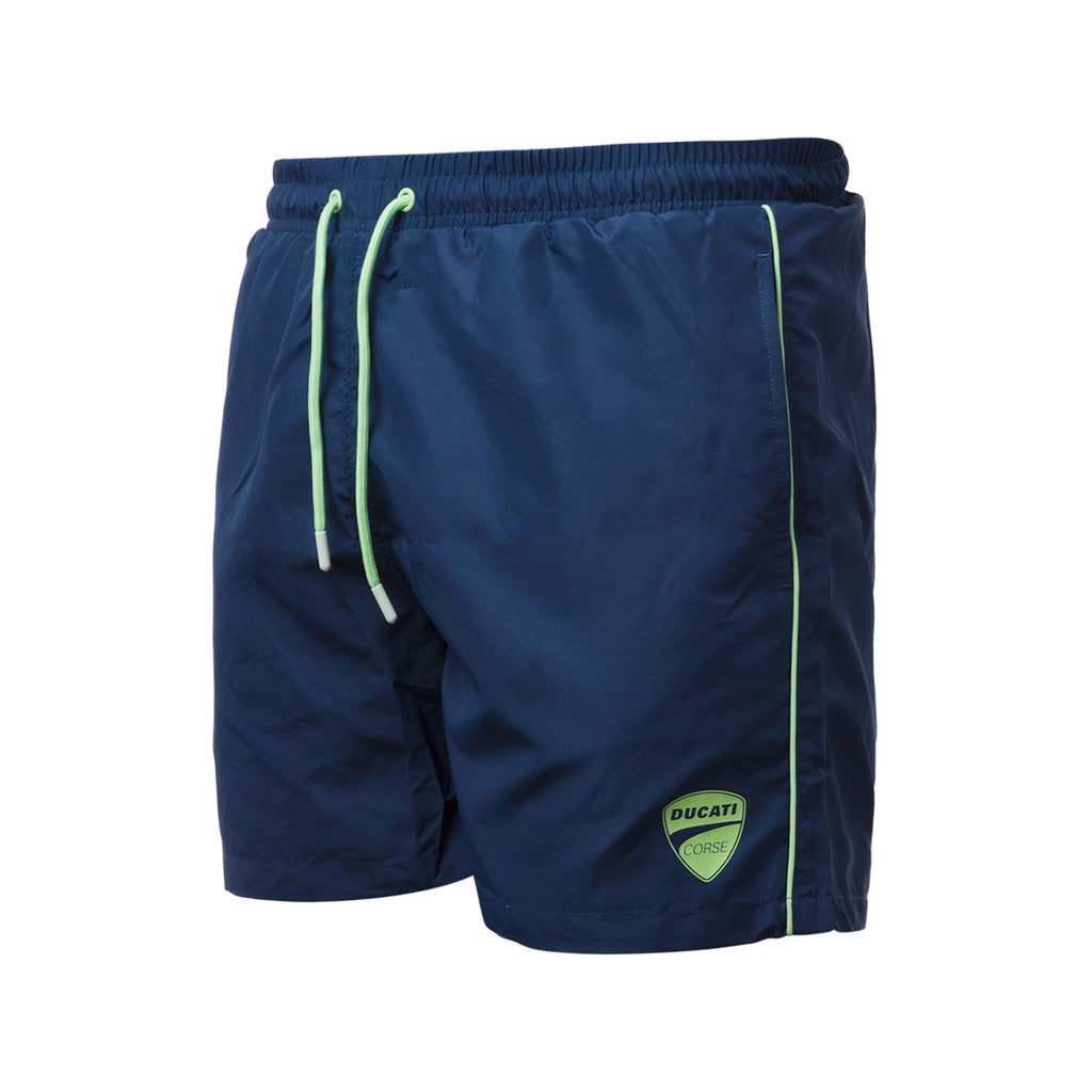 Costume da bagno Blu da Uomo con dettagli verde acqua e logo frontale Ducati