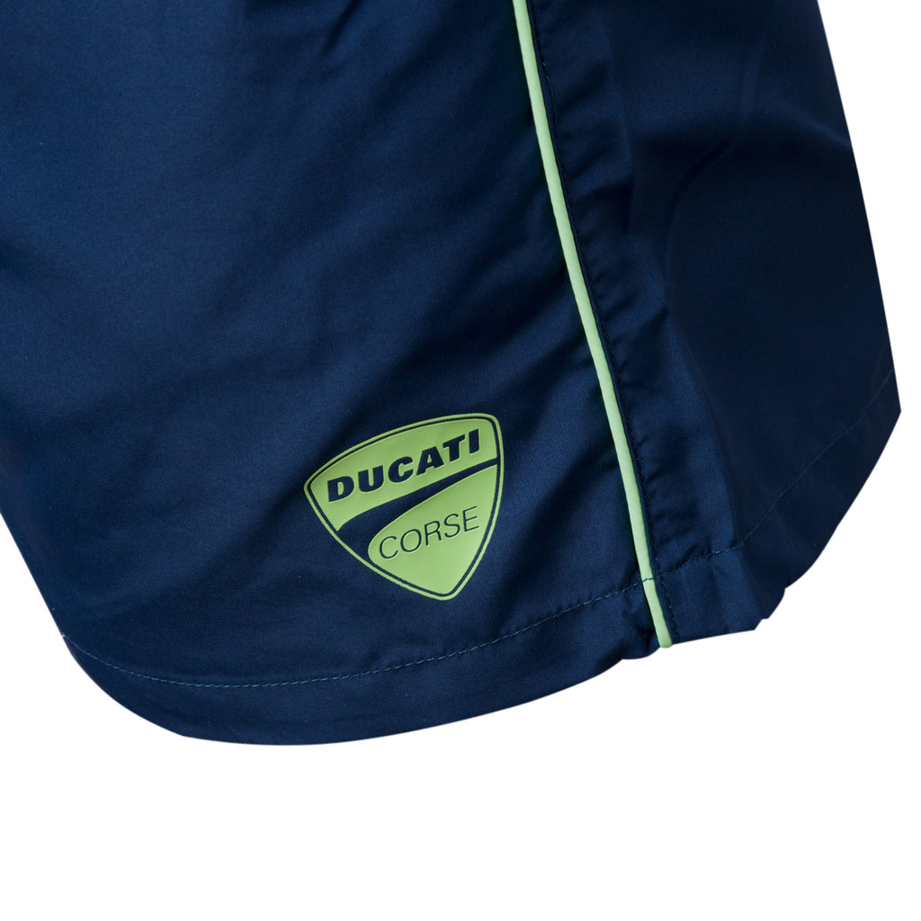 Costume da bagno Blu da Uomo con dettagli verde acqua e logo frontale Ducati