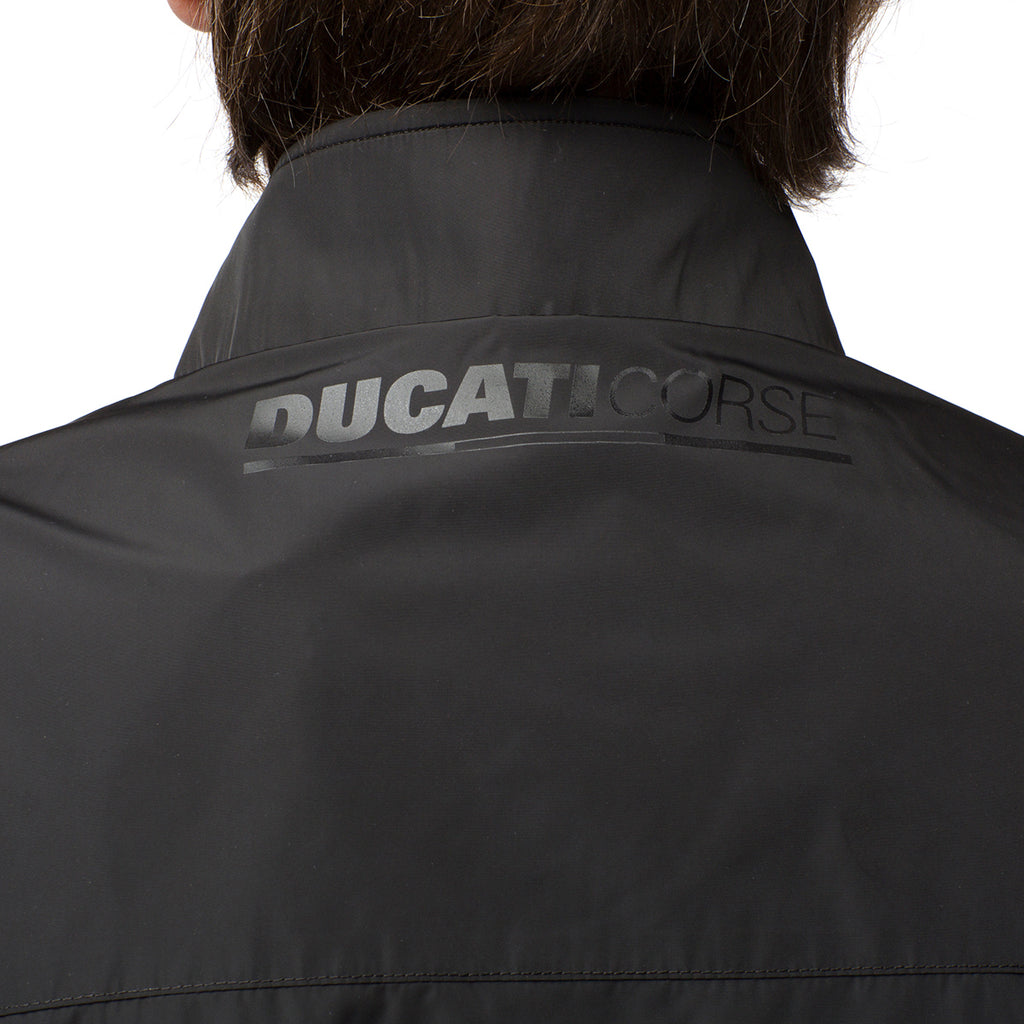 Giacca tecnica sportiva nera da uomo con logo Ducati