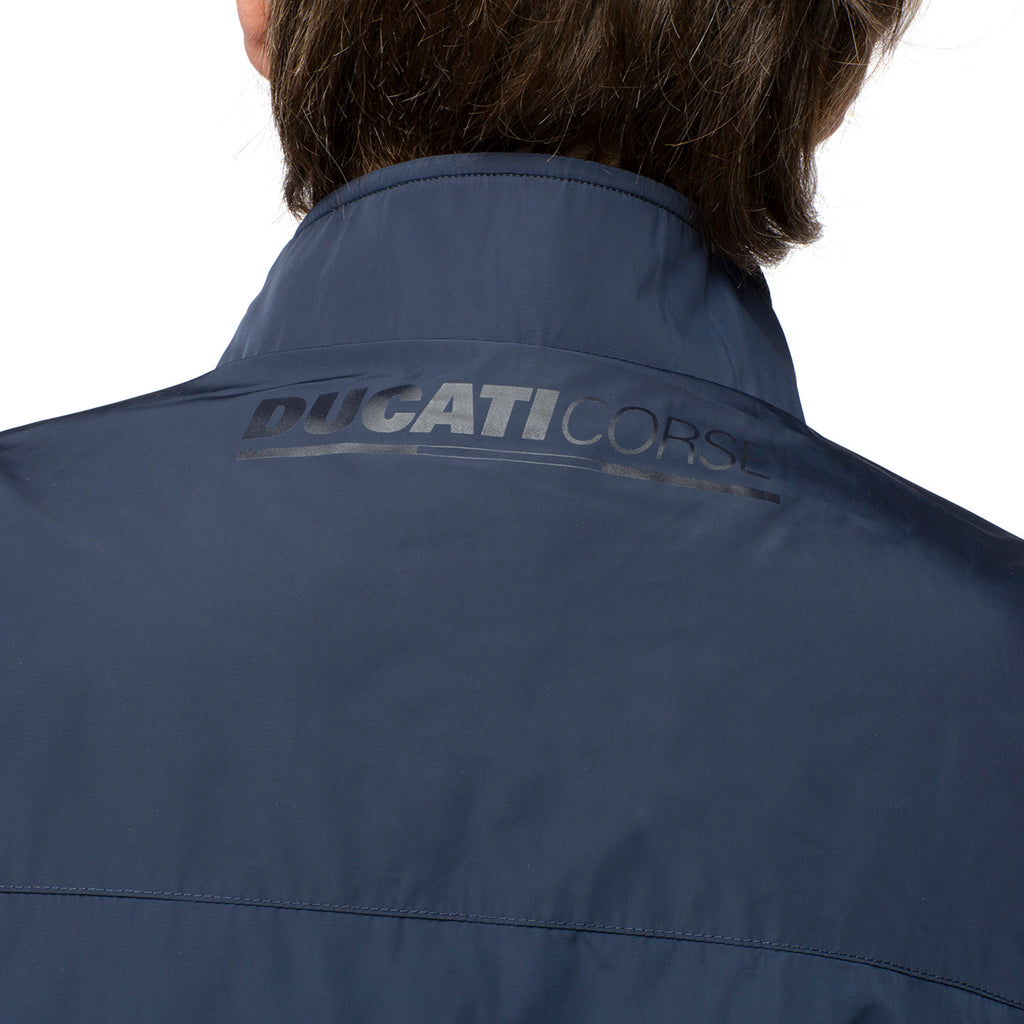 Giacca tecnica sportiva blu navy da uomo con logo Ducati