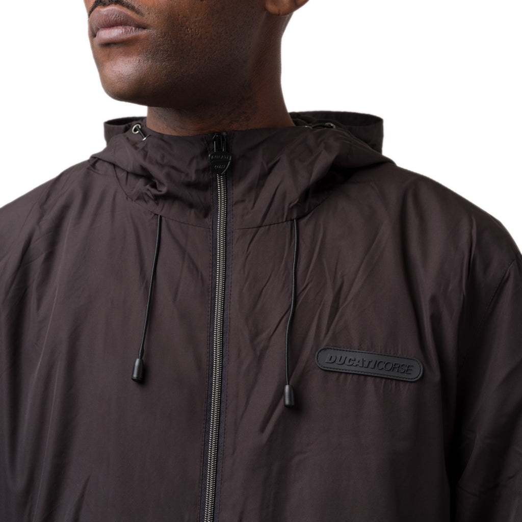Giacca a vento da uomo Ducati Corse nero con tasche e cappuccio
