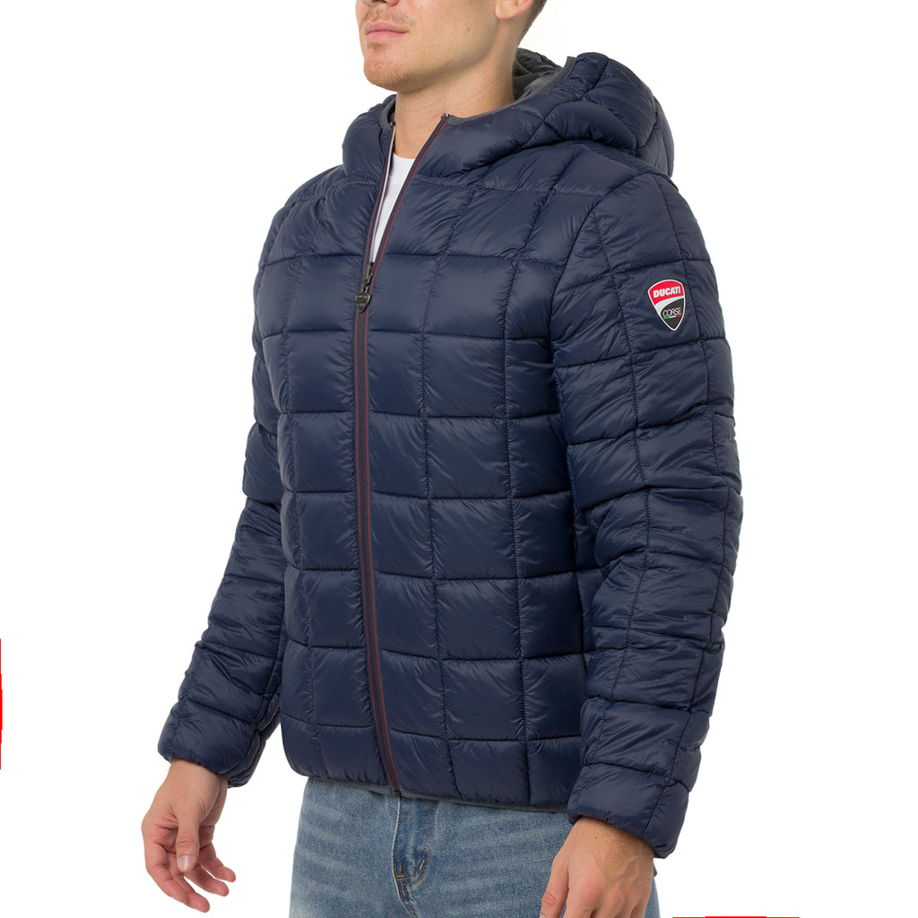 Giubbotto Double-Face Uomo grigio e blu con cappuccio Ducati Corse